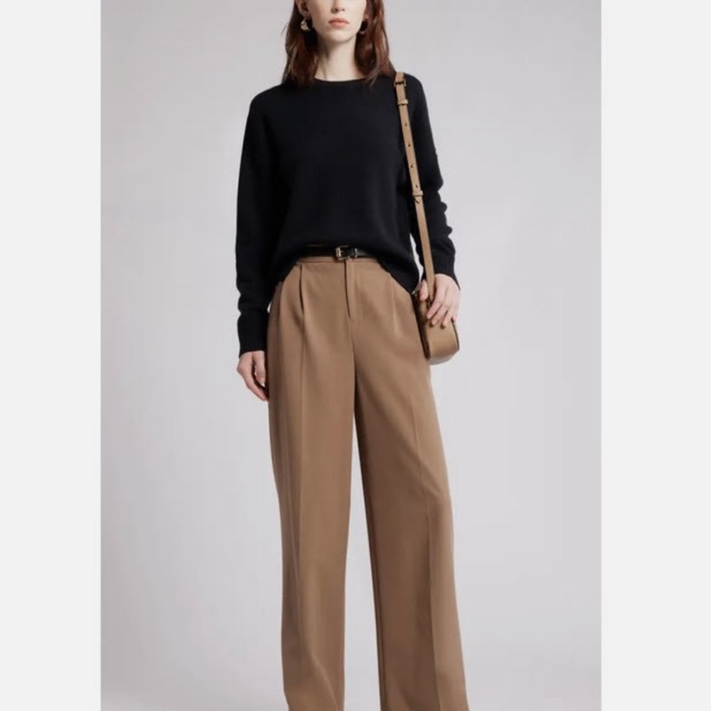 Nordstrom Crewneck Side Slit Wool & Cashmere Sweater